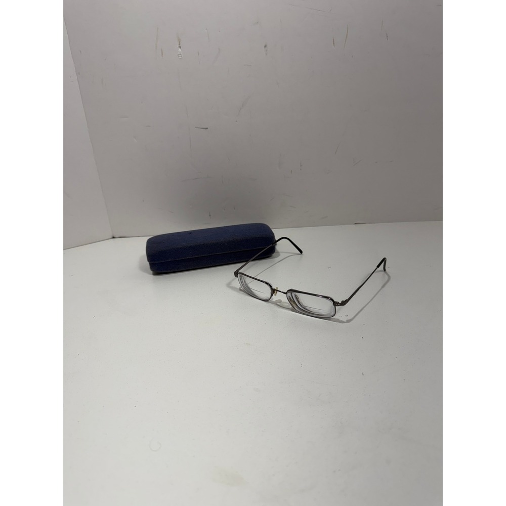 Flexon Gunmetal Rectangle Eyeglasses 49-18-140‎ Memory Metal Frames with Case